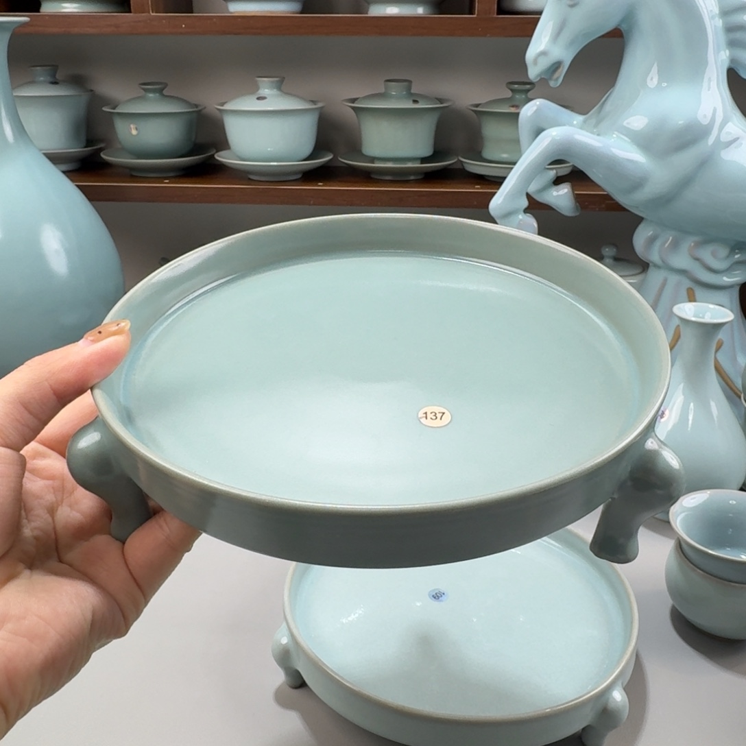 阡***陌瓷其他微微瑕汝窑仿古釉大号三足洗编号137