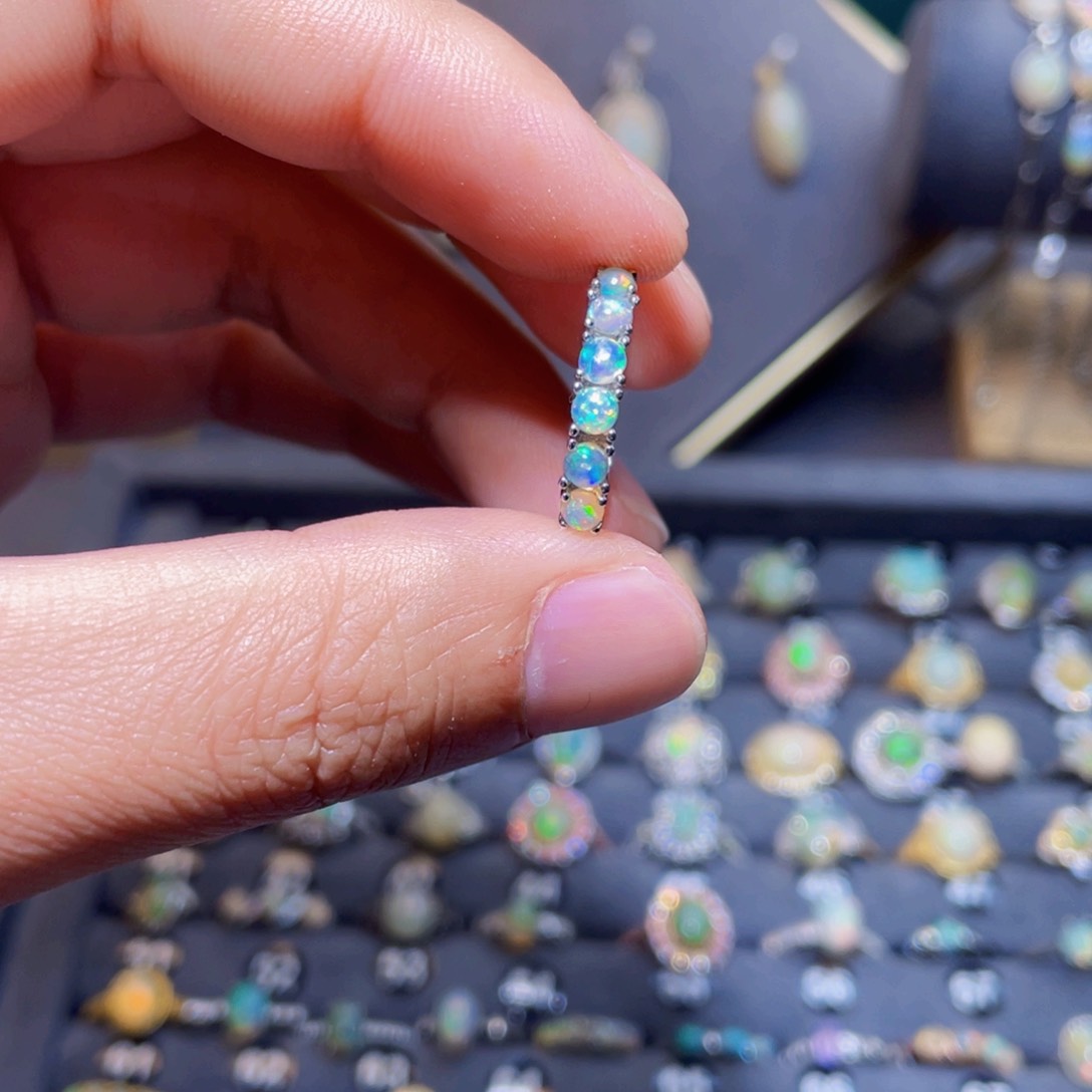 欧泊戒指）银S925镶嵌