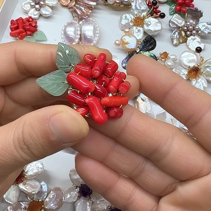 淡水珍珠发饰银S925镶嵌