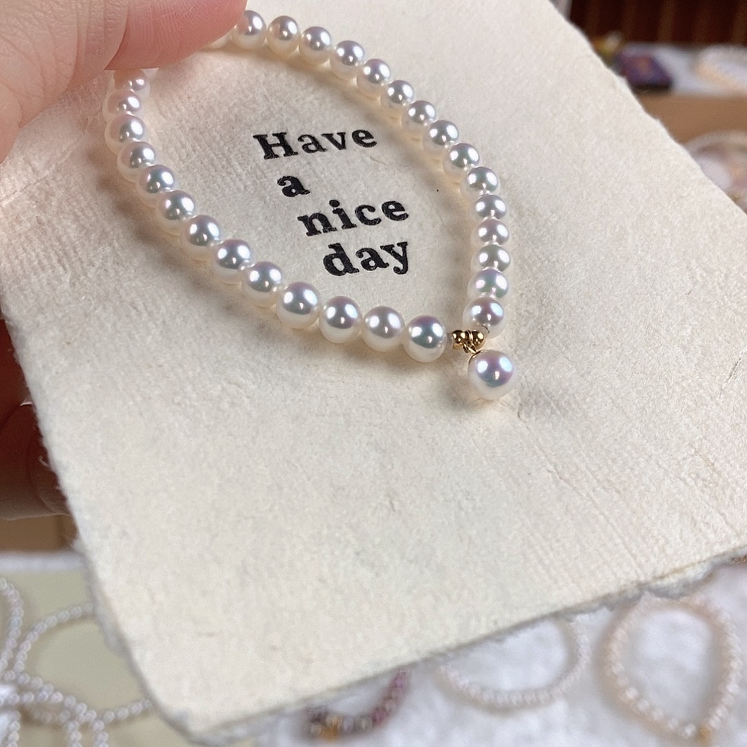 淡水珍珠手绳18K金镶嵌