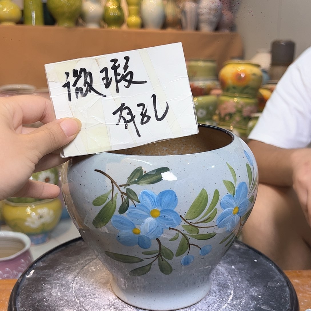 景德镇陶瓷花盆微瑕123