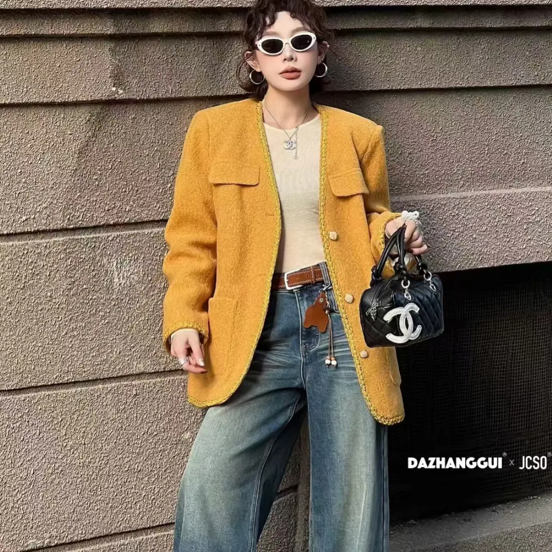 蛋娘专属小香风气质复古女款冬季大衣时髦高级感法式休闲外套