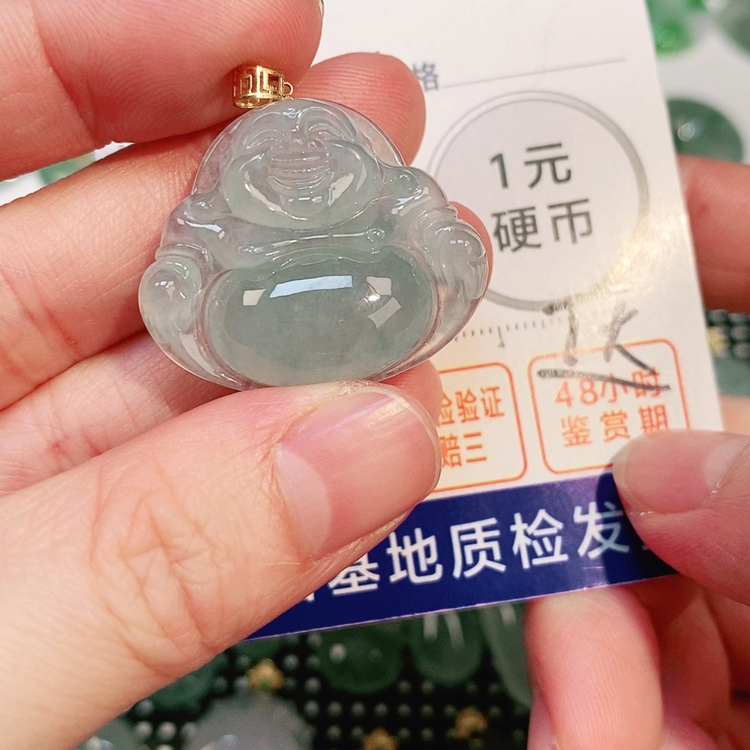 翡翠颈饰18K金镶嵌吊坠