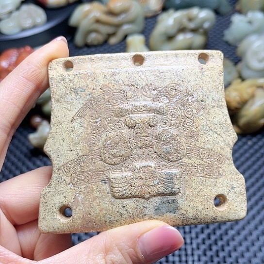 白玉菩提吊坠摆件