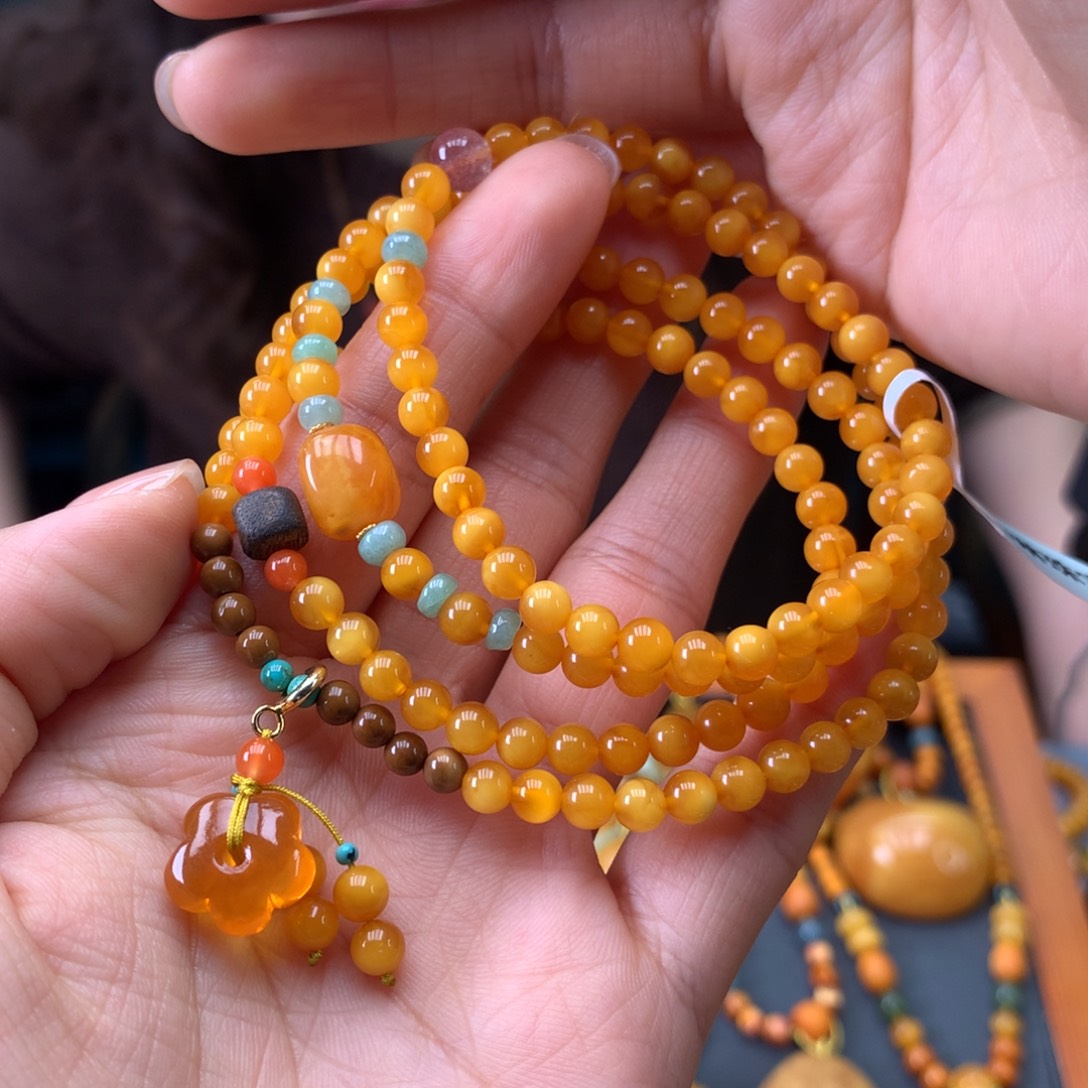 蜜蜡未镶嵌手串天然