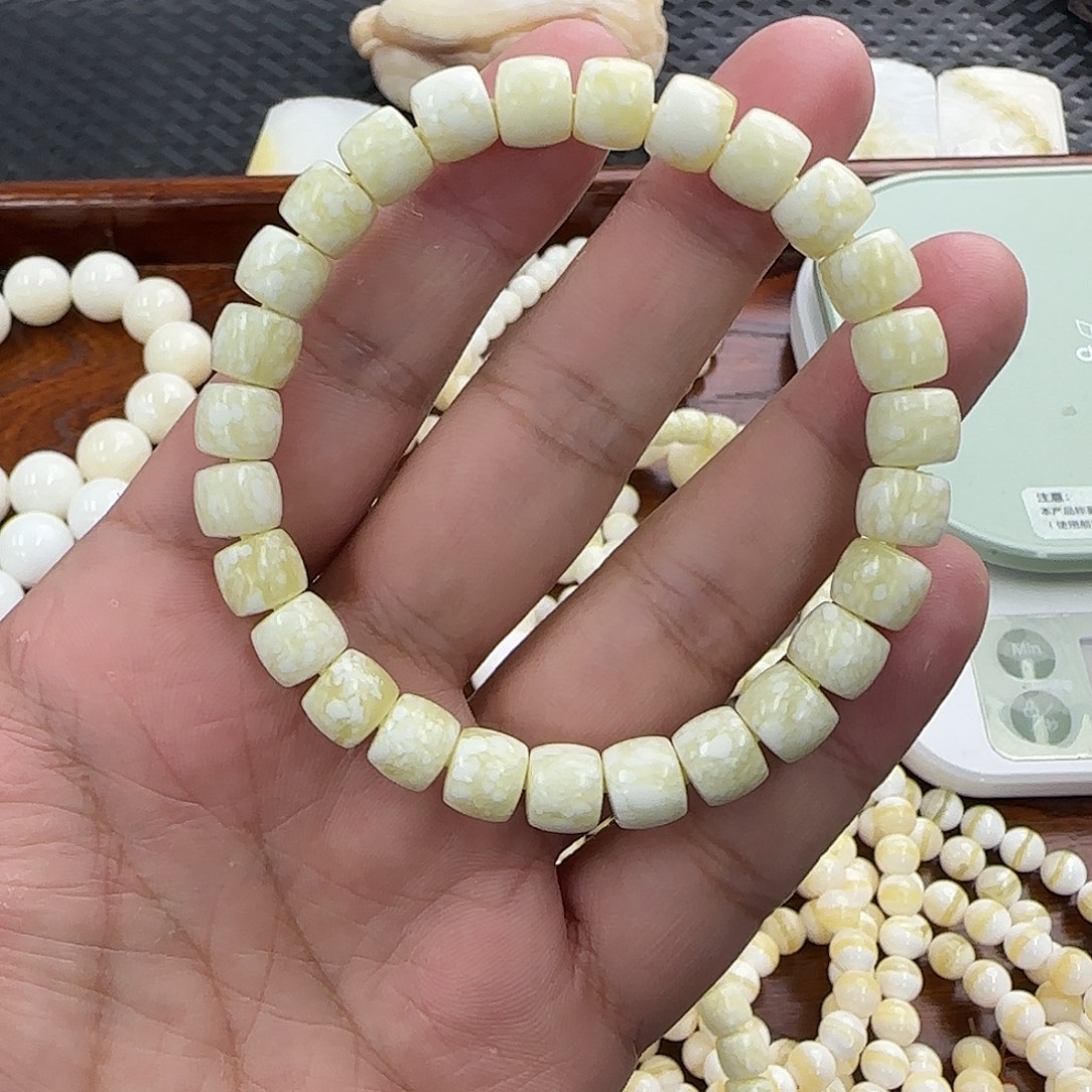 手串白玉菩提8直切雪花