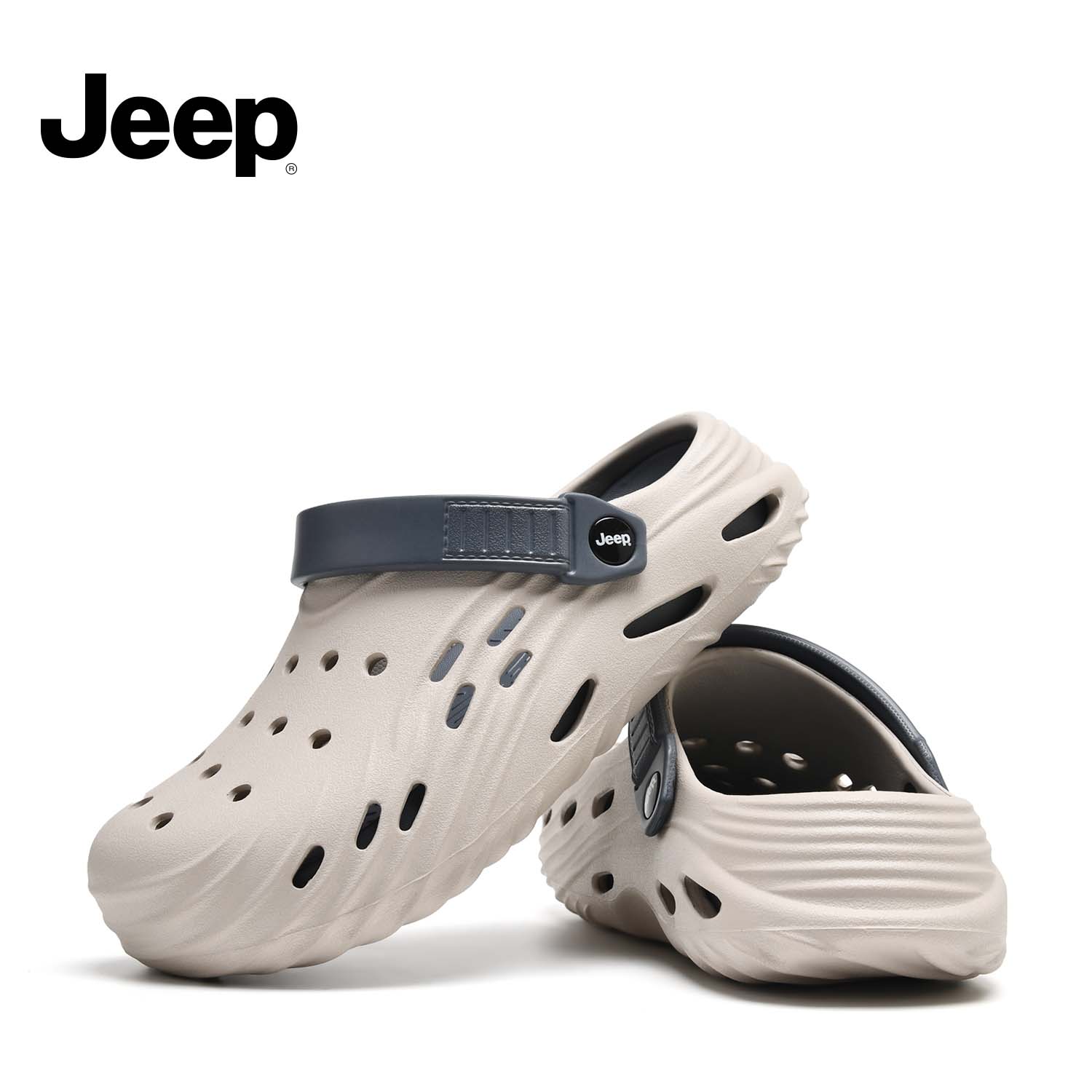 JEEP/吉普包头拖男洞洞溯溪鞋夏厚底外穿潮流凉拖鞋防滑休闲两穿