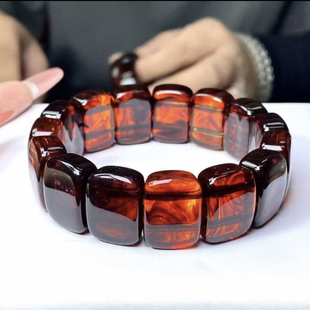 血珀方珠手串 D990 精美手串 高端文玩手串 挂件 -（无礼盒）