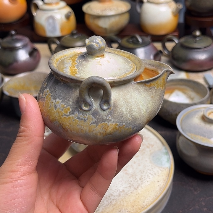 安***贝茶盏柴烧茶具柴烧茶具