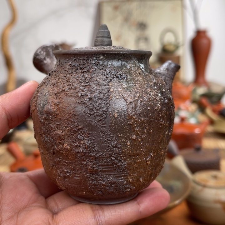 ?*k常滑秀山手作茶壶