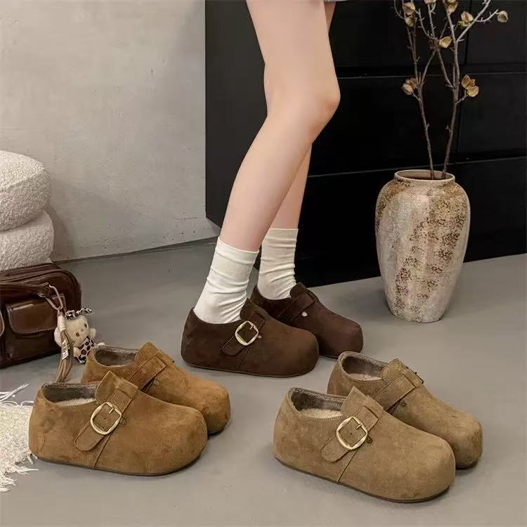 秋冬休闲款法式女新款百搭软底豆豆鞋勃肯鞋C567-1