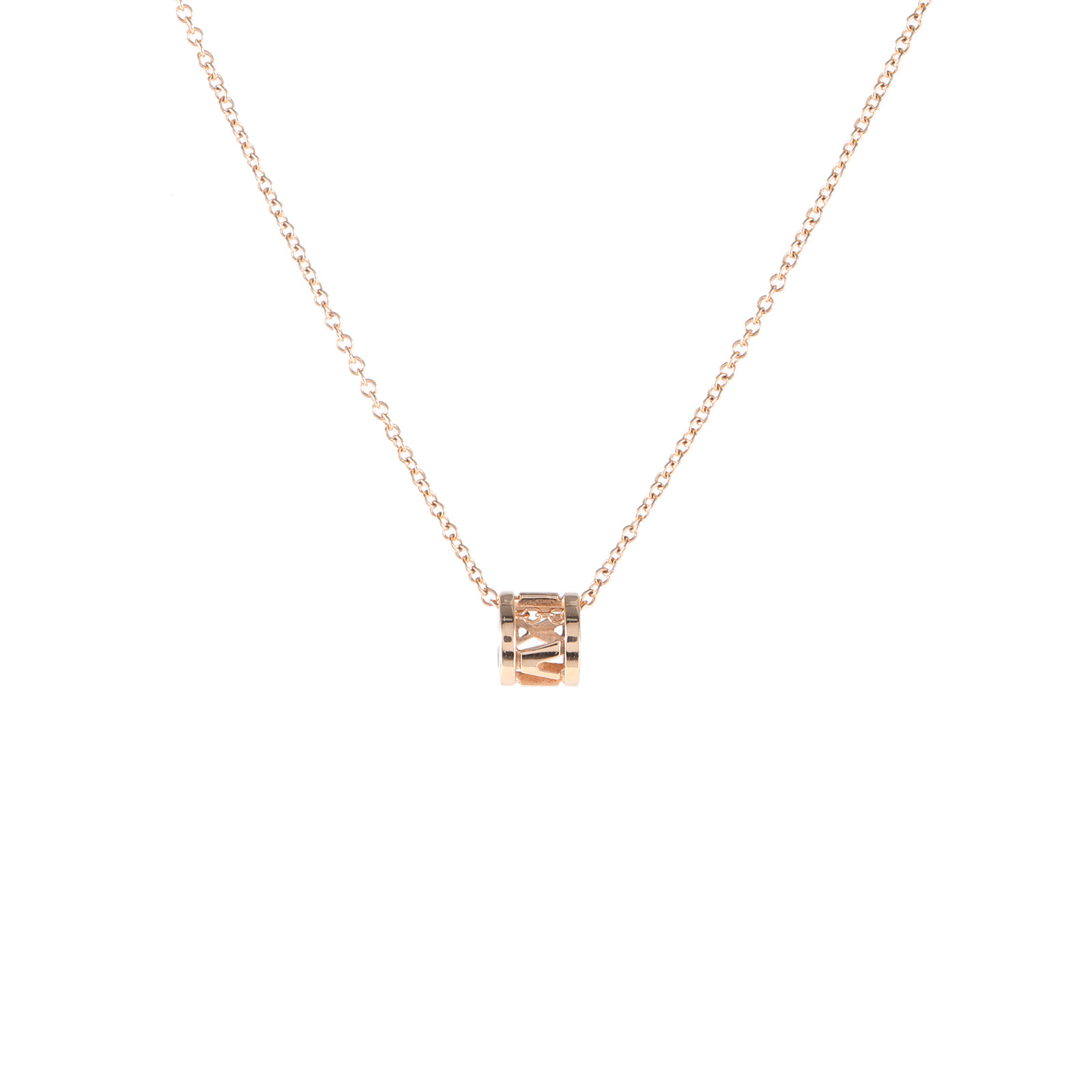 99新 Tiffany & Co./蒂芙尼 小花柳 玫瑰金 罗马数字 镂空 项链