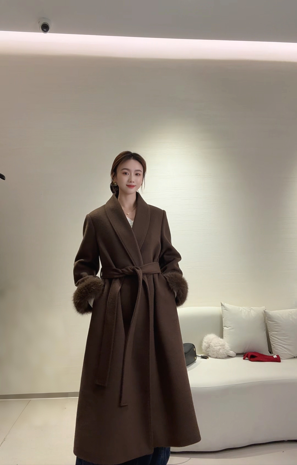 氛围感保暖冬季长款加棉毛呢外套设计师气质轻奢女装（2288#）款