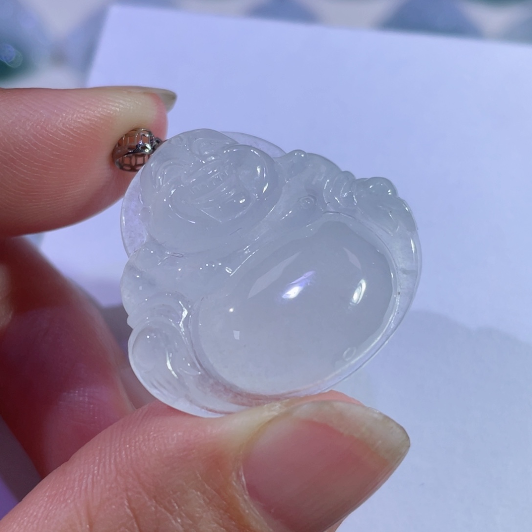 翡翠颈饰18K金镶嵌佛公