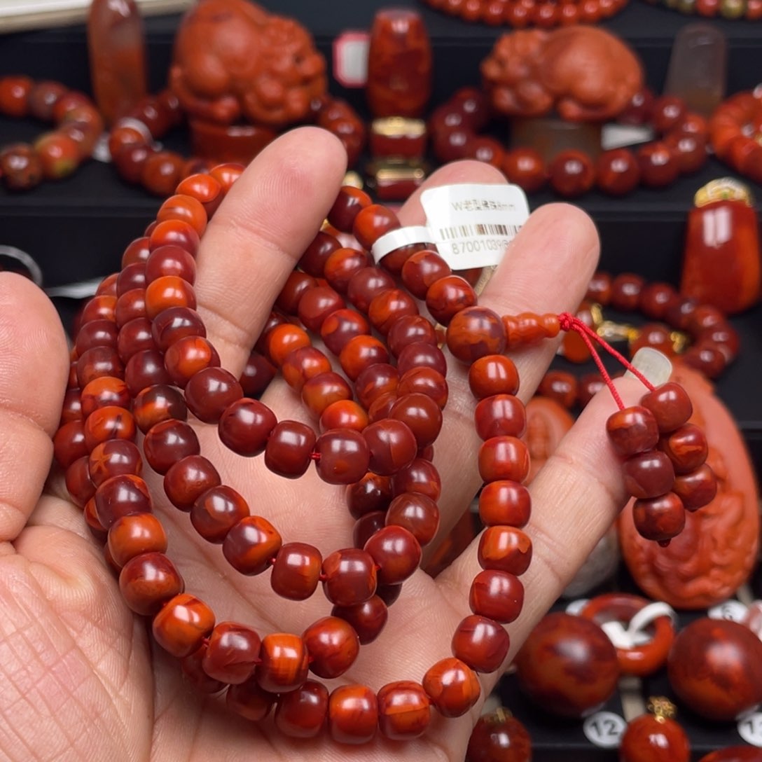 南红玛瑙珠宝奇石未镶嵌多圈8