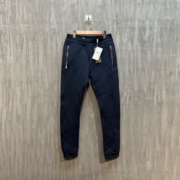 未使用 DIOR/迪奥 dior藏青色后背植绒刺绣标卫裤xxs码 Z00745