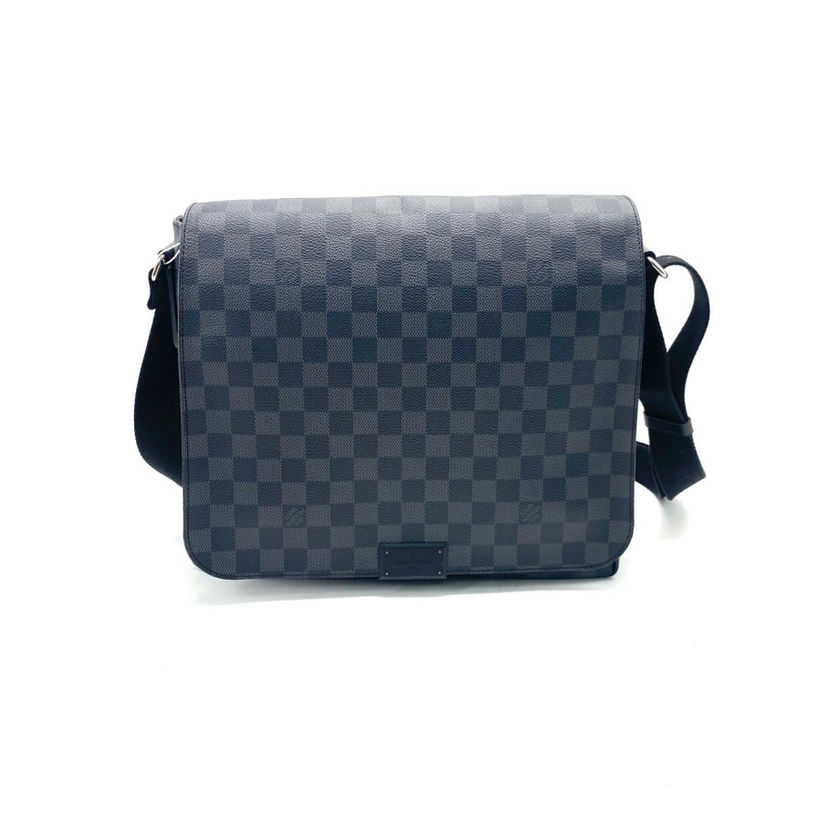 99新 LouisVuitton/路易威登 黑棋盘格中号翻盖邮差包  尺寸31/26