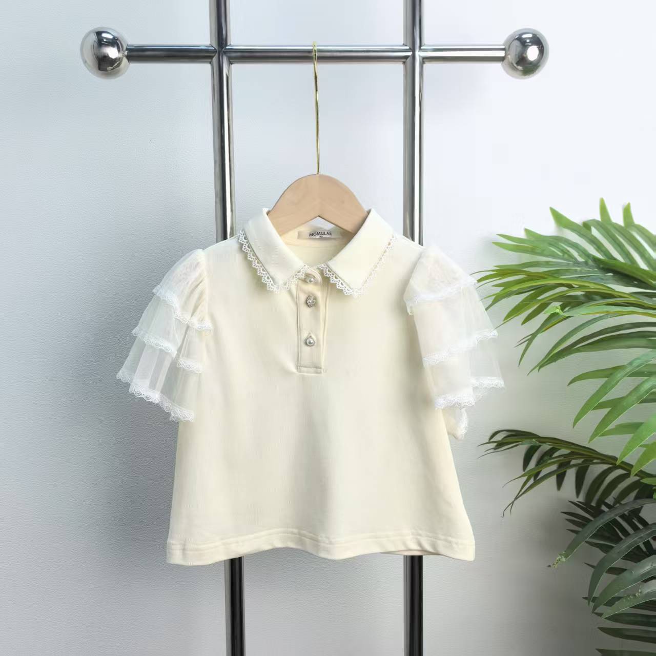 【G037】杏色短袖POLO衫B7-6