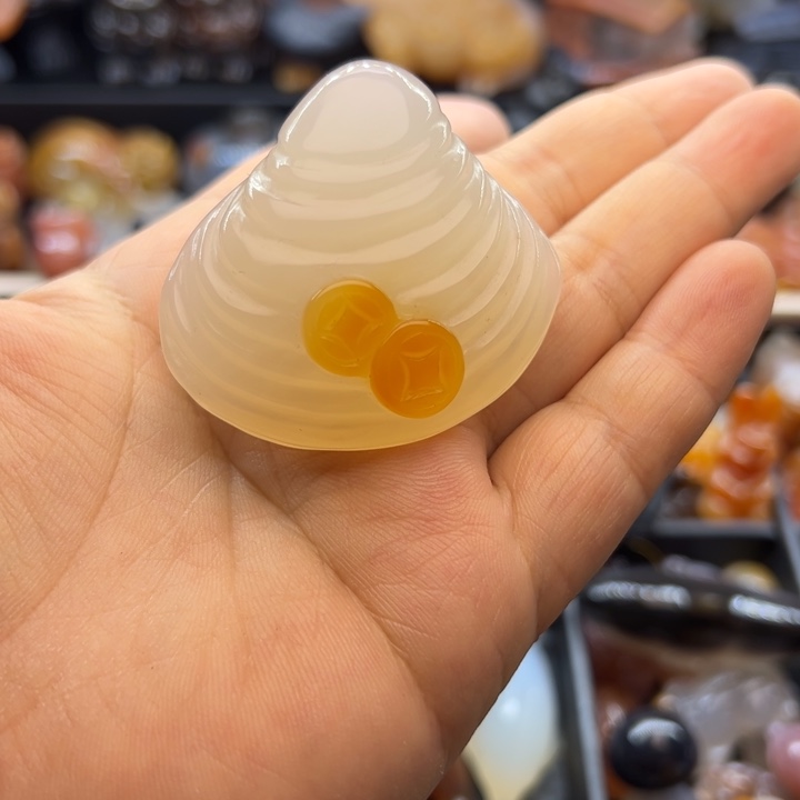 玛瑙/玉髓未镶嵌挂件摆件手玩件贝壳