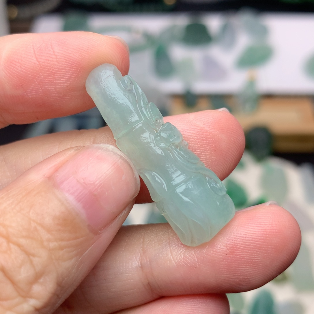 未镶嵌定制翡翠旺**牛竹节