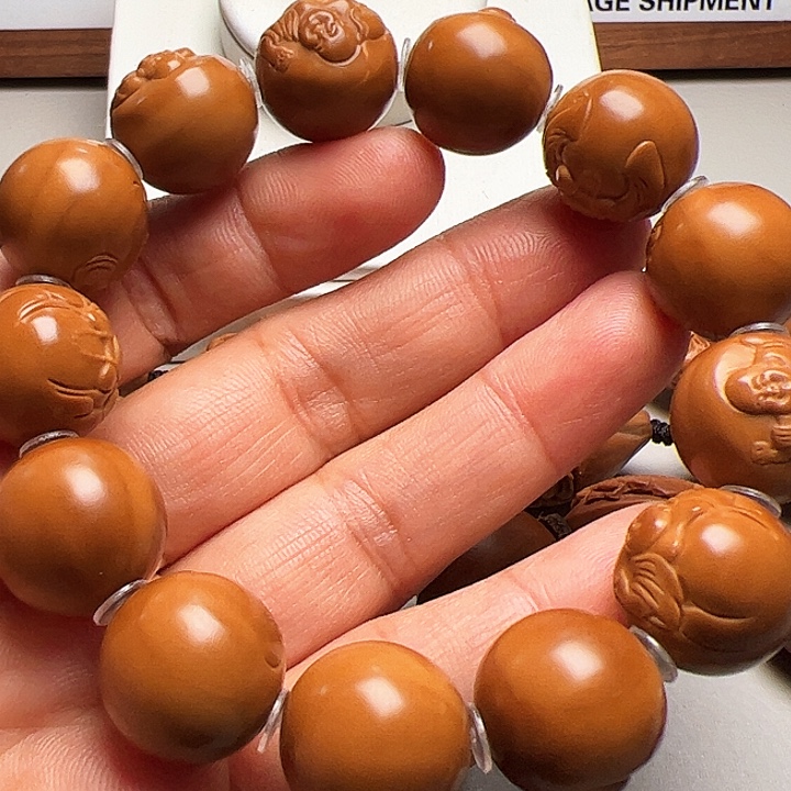 小***杨手串/手链橄榄核正圆弥勒