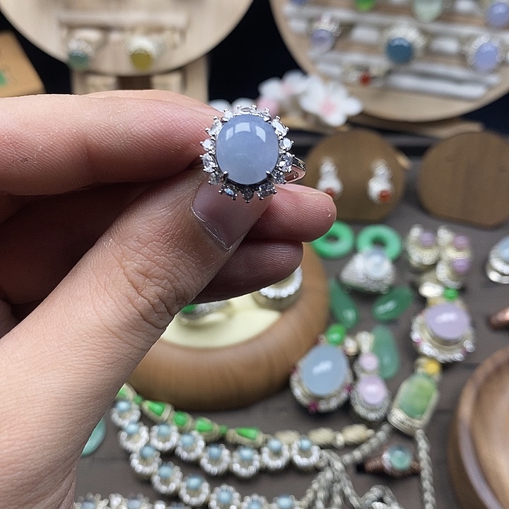 翡翠银S925镶嵌戒指