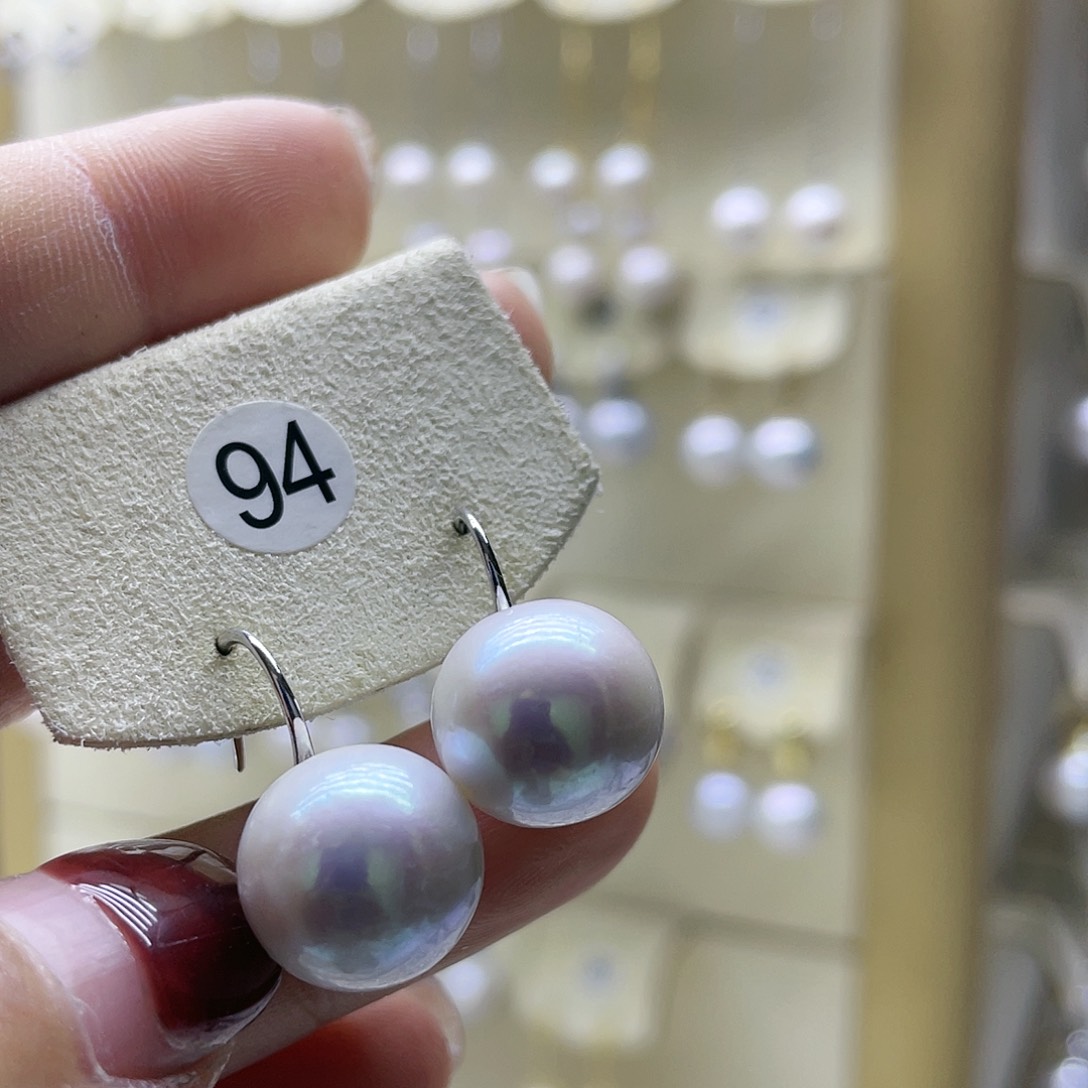 淡水珍珠耳饰银S925镶嵌
