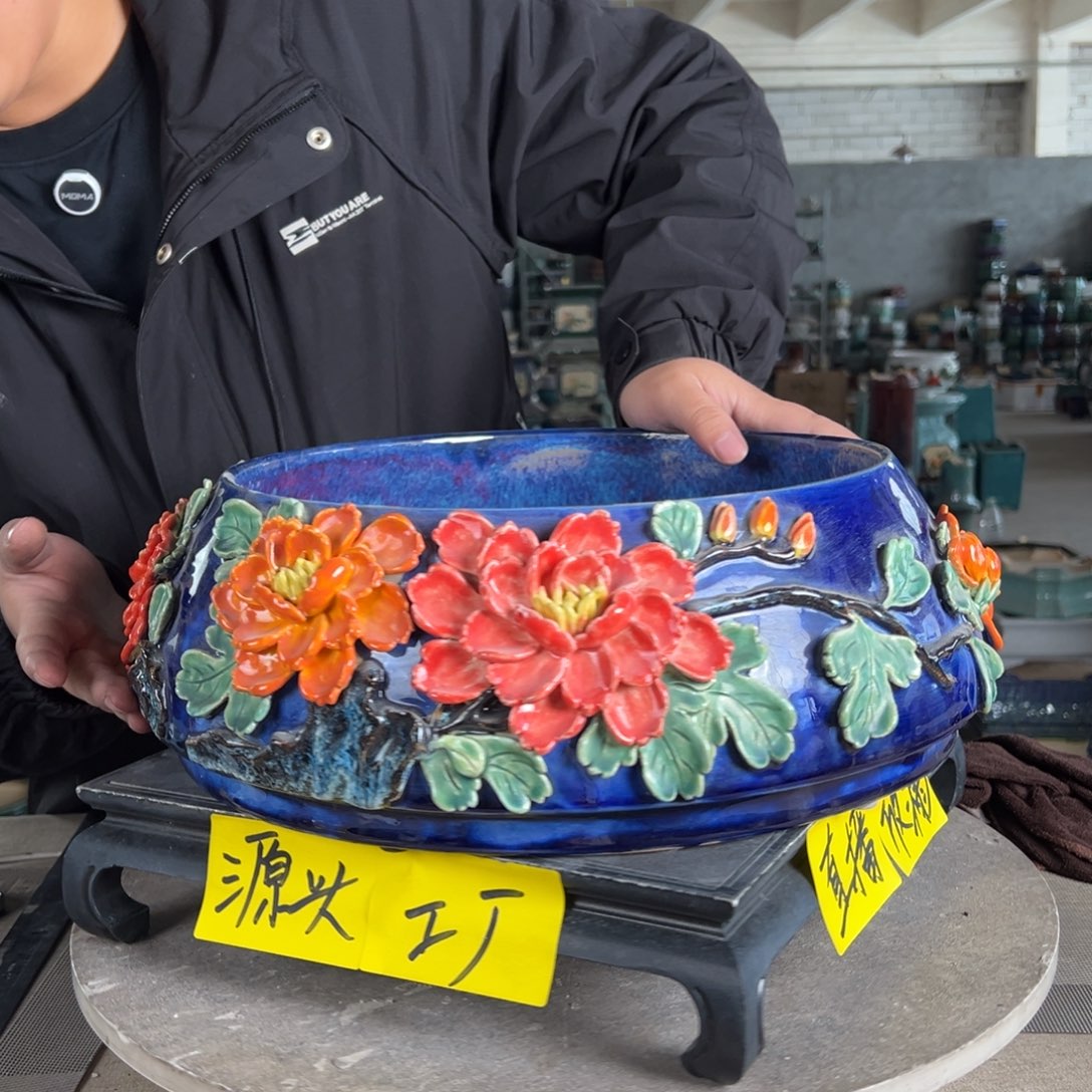 陶。一风堂石湾花盆 水仙盆 缝隙