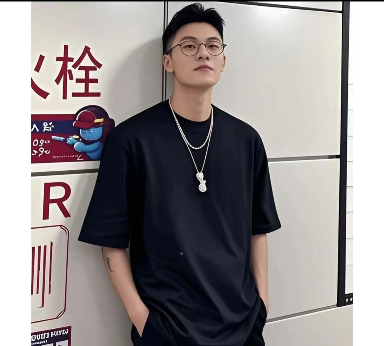 T恤半袖常规款长袖圆领纯色百搭夏季短袖薄款宽松型休闲