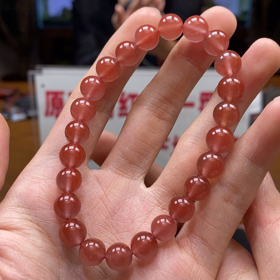 南红玛瑙串未镶嵌8➕冰红粉