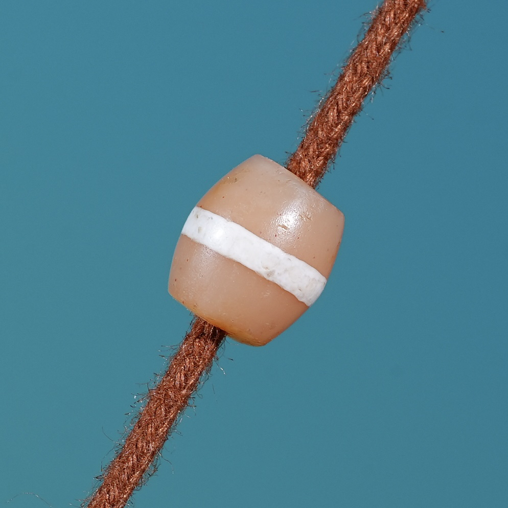 【古珠】6.6*7.2mm千年满肉糯色红玉髓一线西亚保真保老