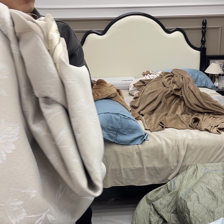 芊***涵棉全棉棉全棉001沙发垫蓝色