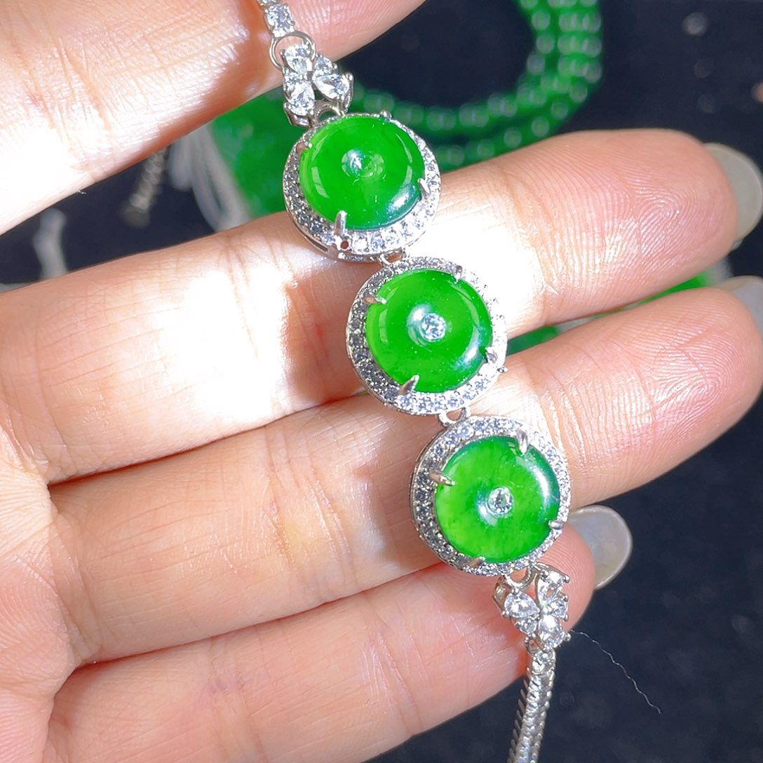 翡翠吊坠(不含链)银S925镶嵌