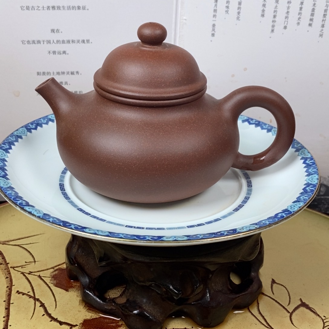 紫砂茶壶全手200 黄龙源底槽清老母亲制作