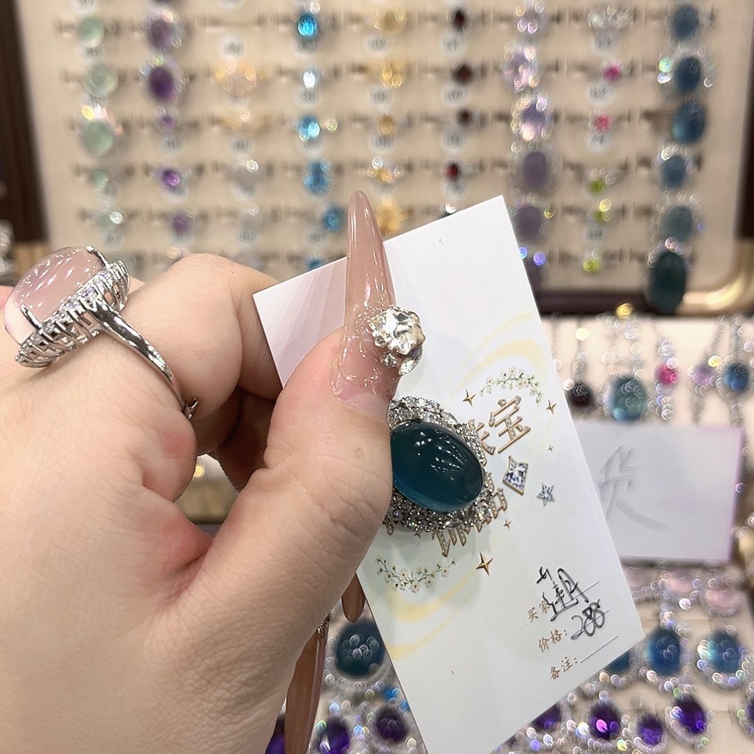 戒指黄晶银S925镶嵌