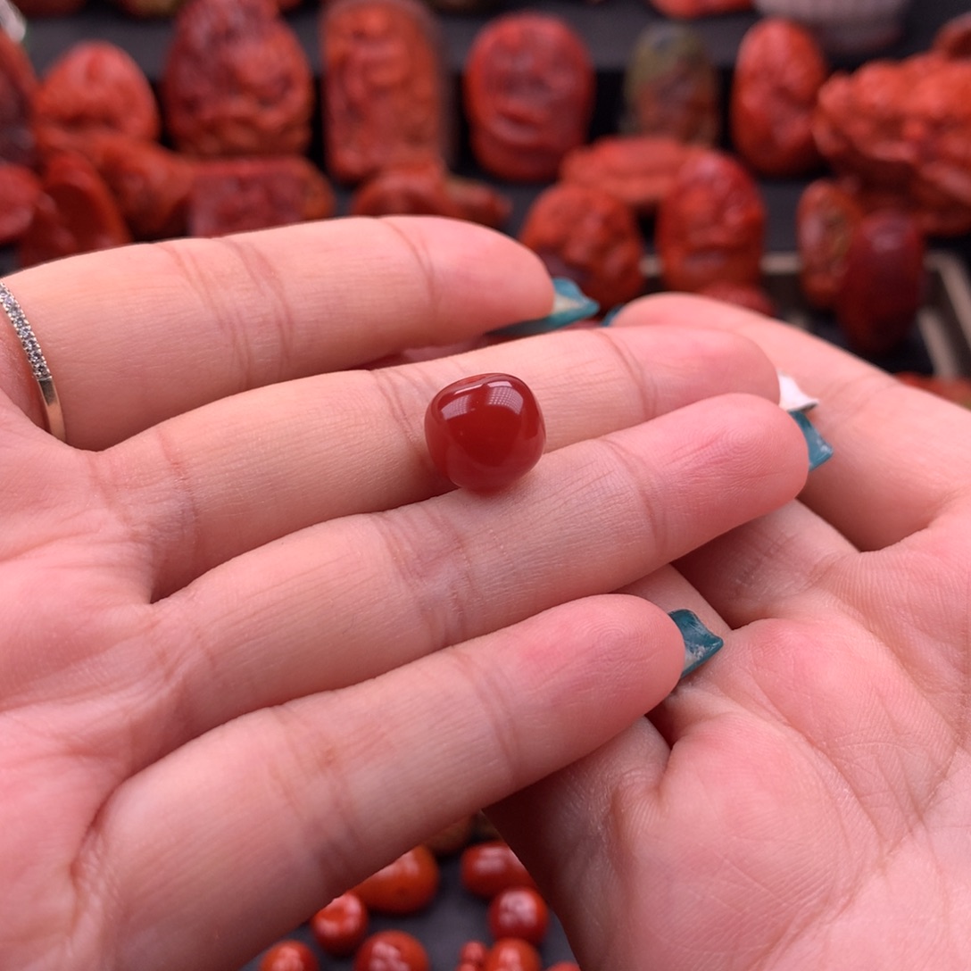 南红玛瑙南红川料原矿老型单珠11mm未镶嵌