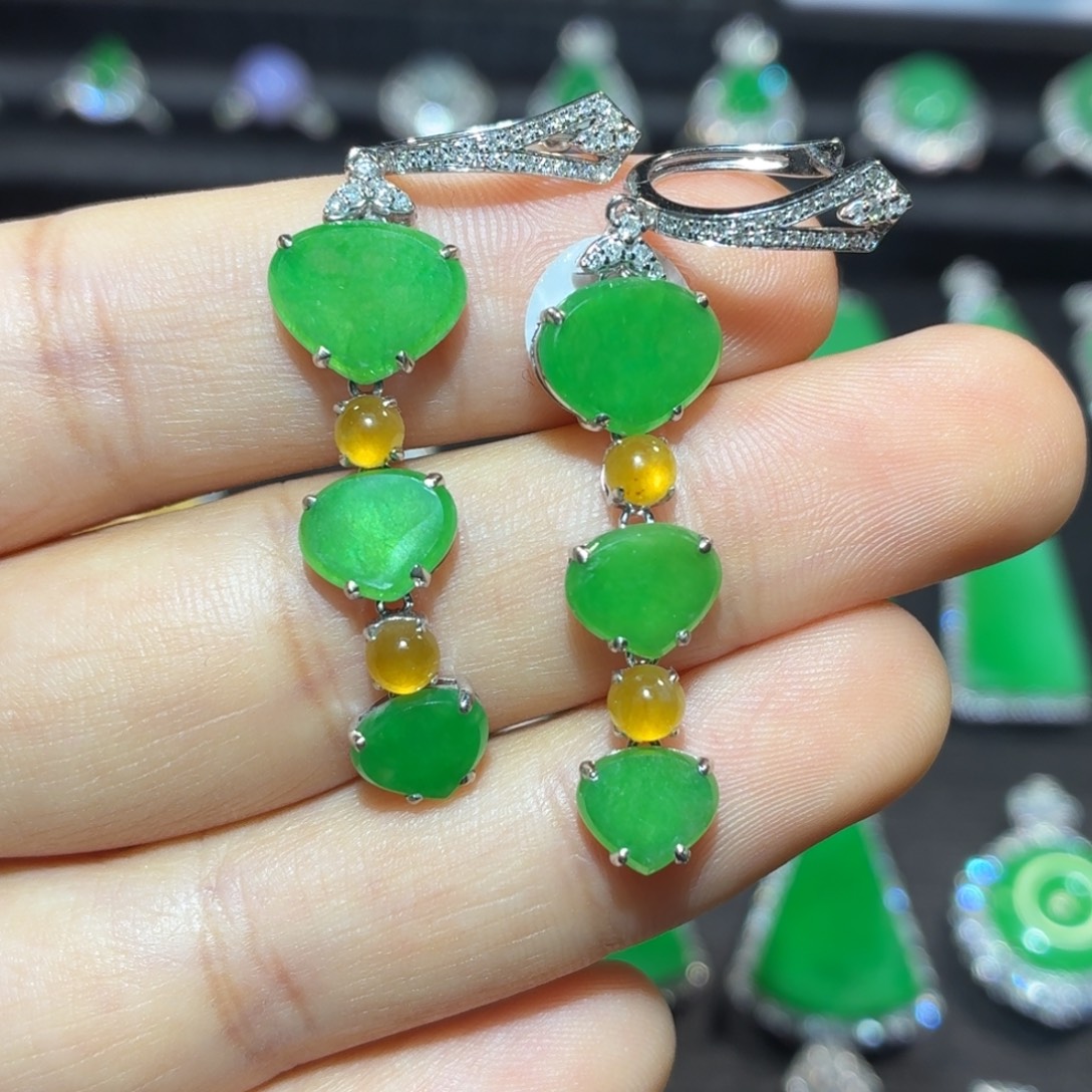 翡翠18K金镶嵌吊坠(不含链)翡翠