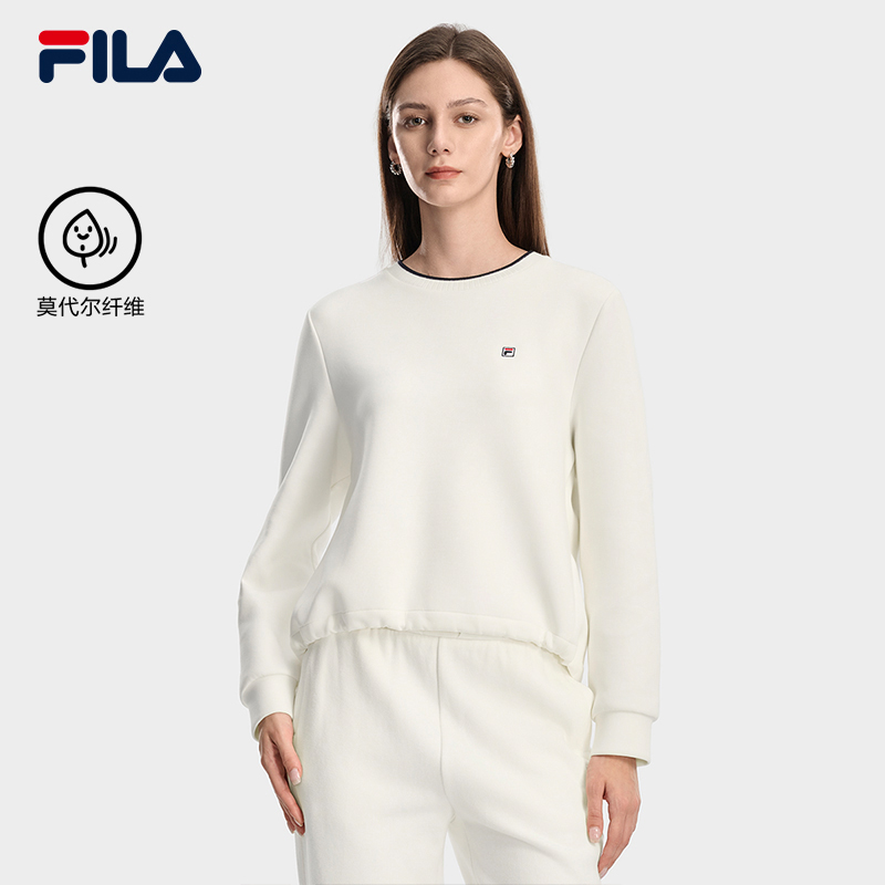 Fila/斐乐冬季新款女休闲百搭圆领卫衣运动舒适针织F11W618207F