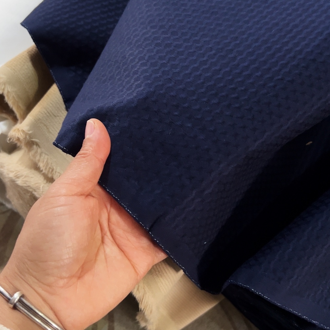 棉一米价港货深蓝提花棉布1.4米宽果子对面仓库微瑕