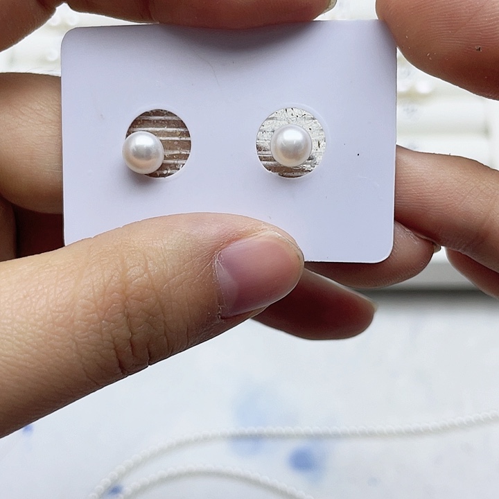 淡水珍珠耳饰银S925镶嵌?****?