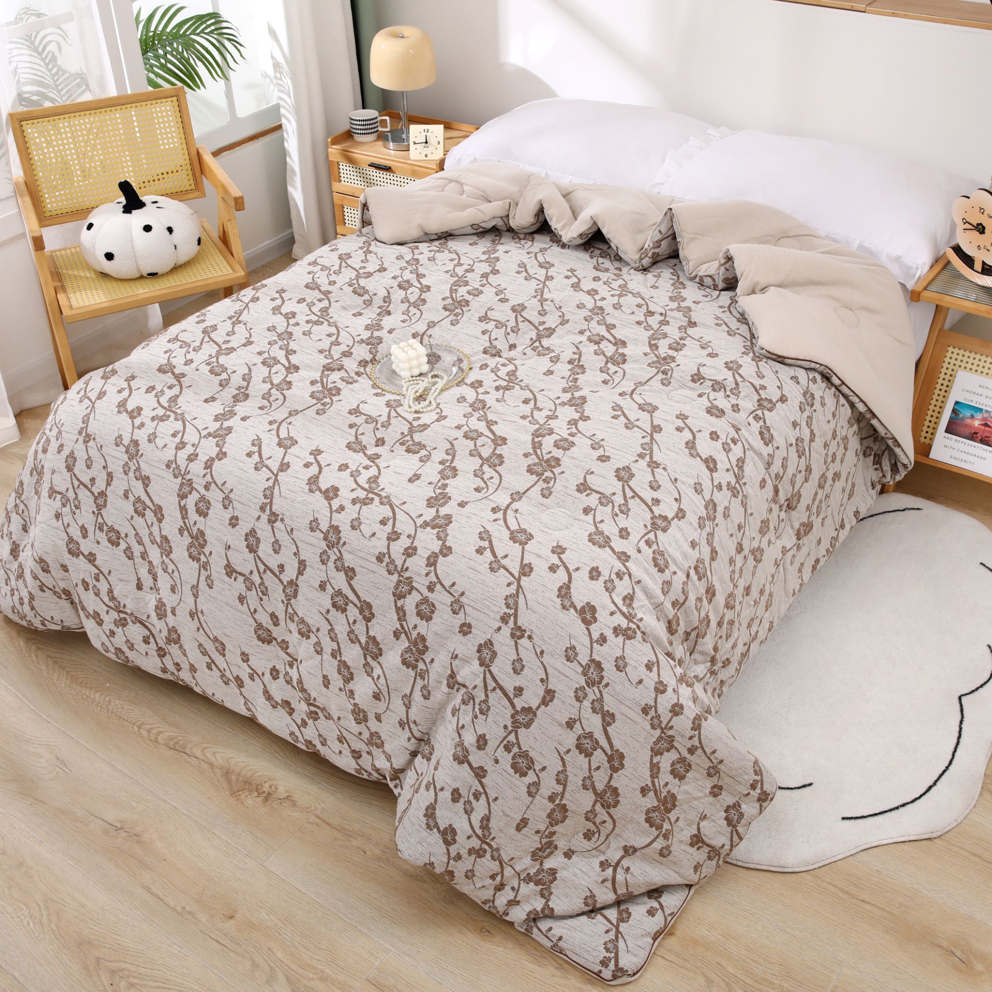 【绽放-四件套】轻奢高端秋冬加厚浮雕织花工艺麻四件套床品