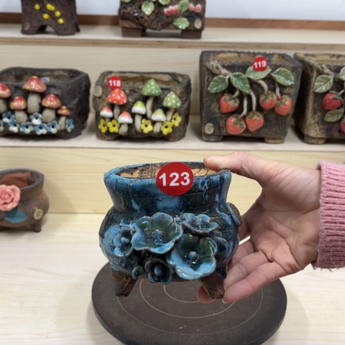 【闪购商品】紫砂花盆123号内口9.5外高11