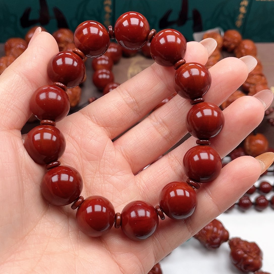 橄榄核手串白*飞光珠手串