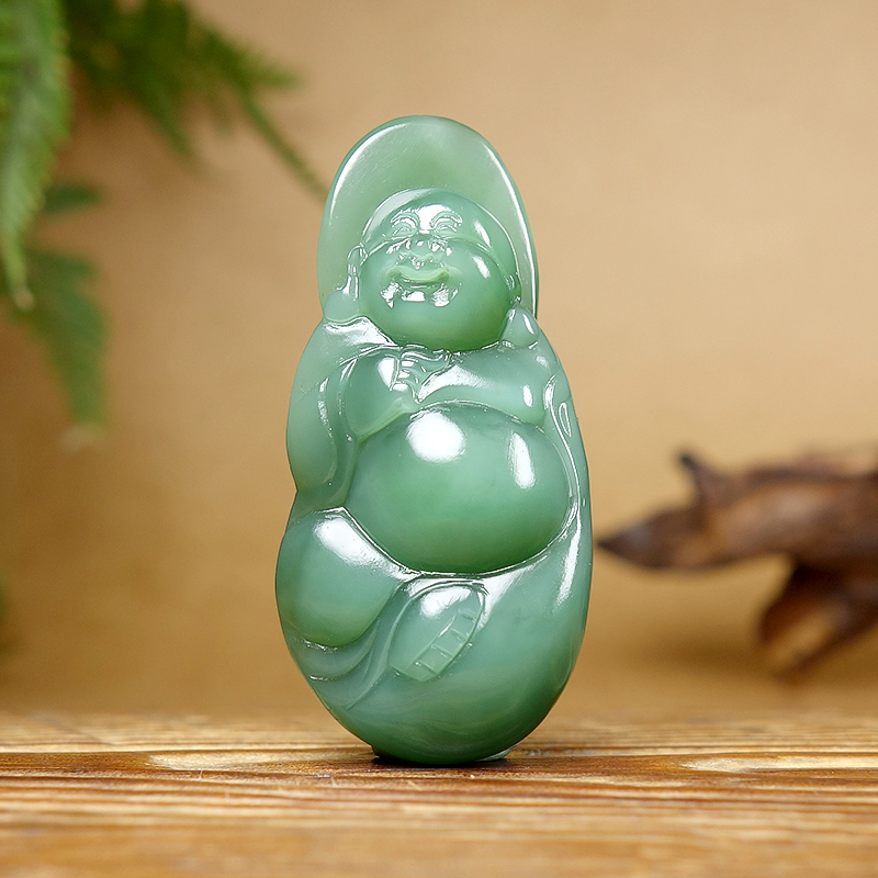 和田玉碧玉佛公吊坠536