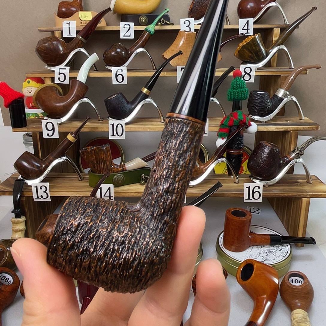 凯***哥石楠木手工烟斗雕刻撞球