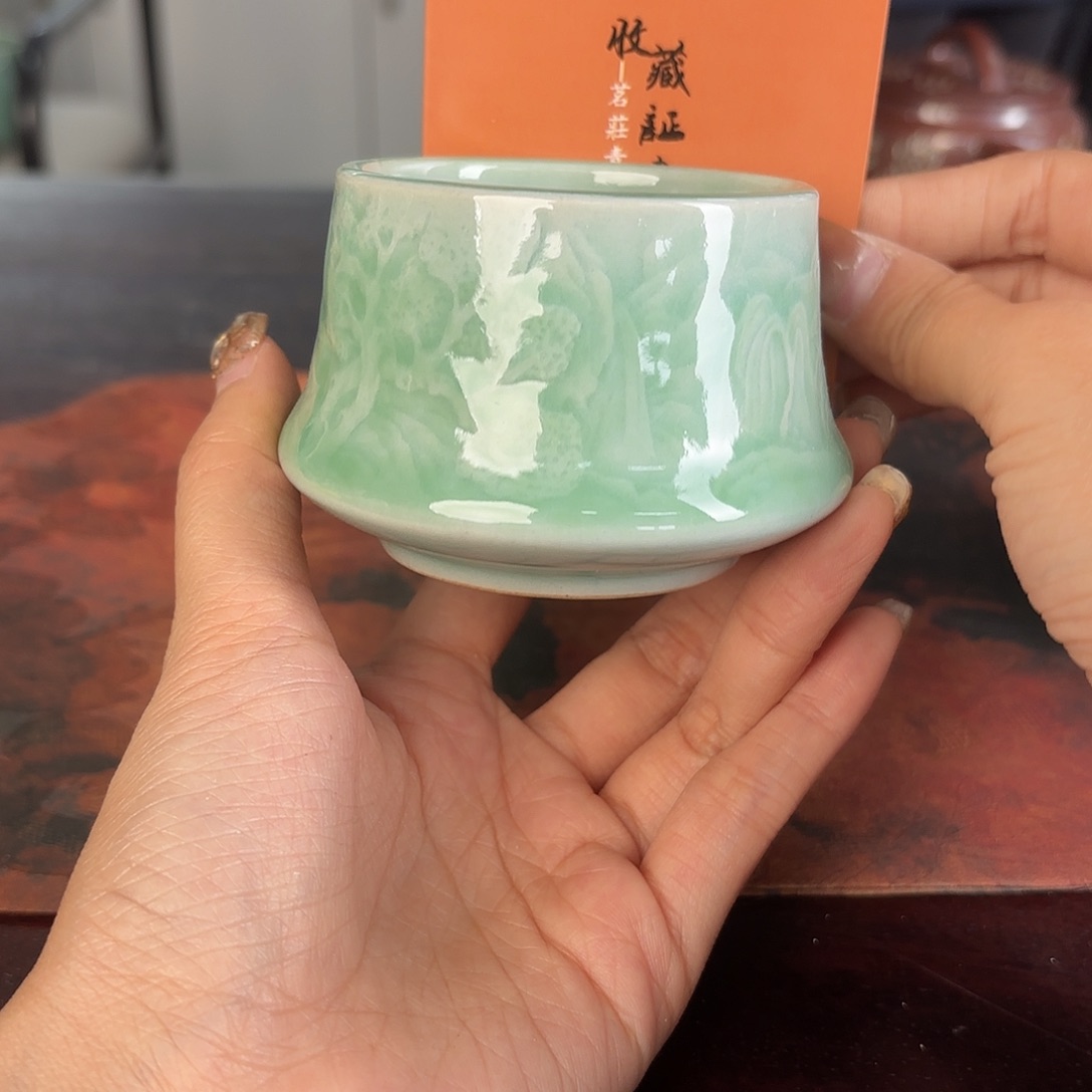 龙泉云间青瓷小米茶器