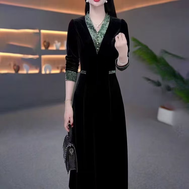 【碧绿】早秋新款轻奢时尚减龄洋气国风新中式高定连衣裙