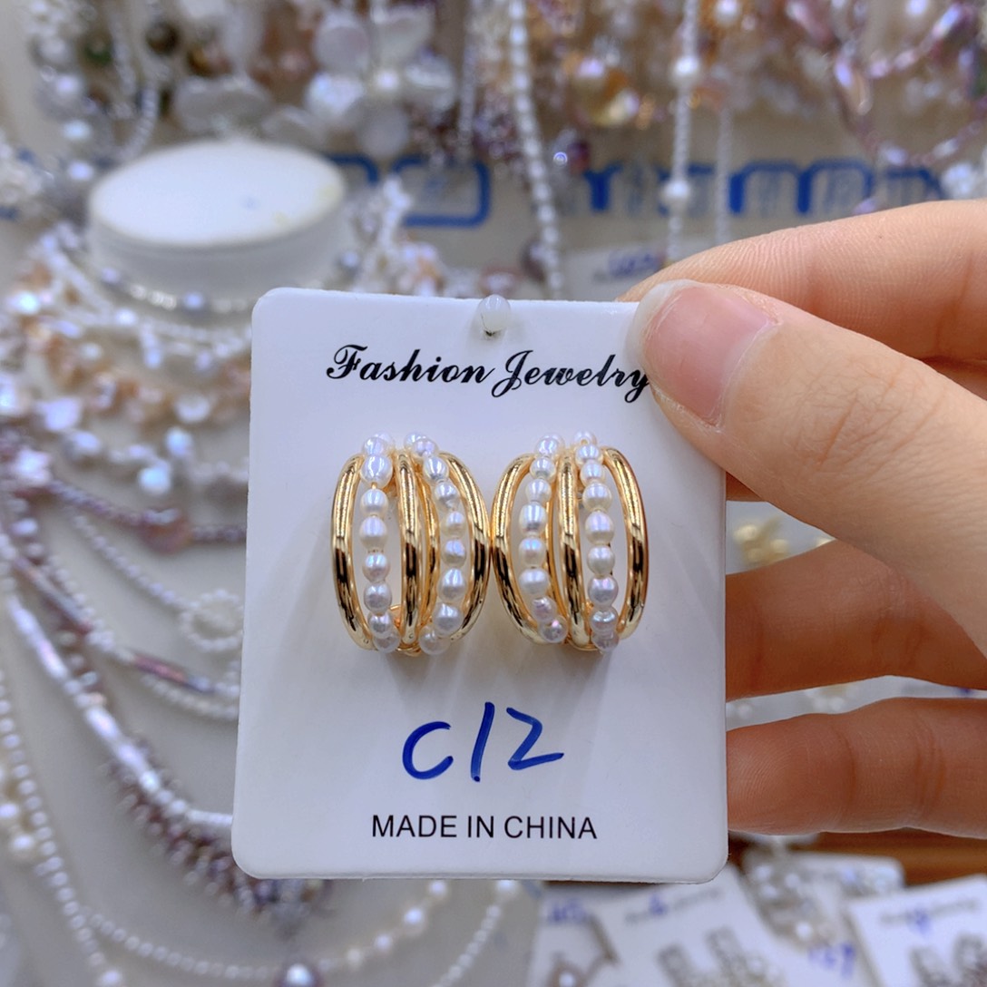 淡水珍珠耳饰银S925镶嵌