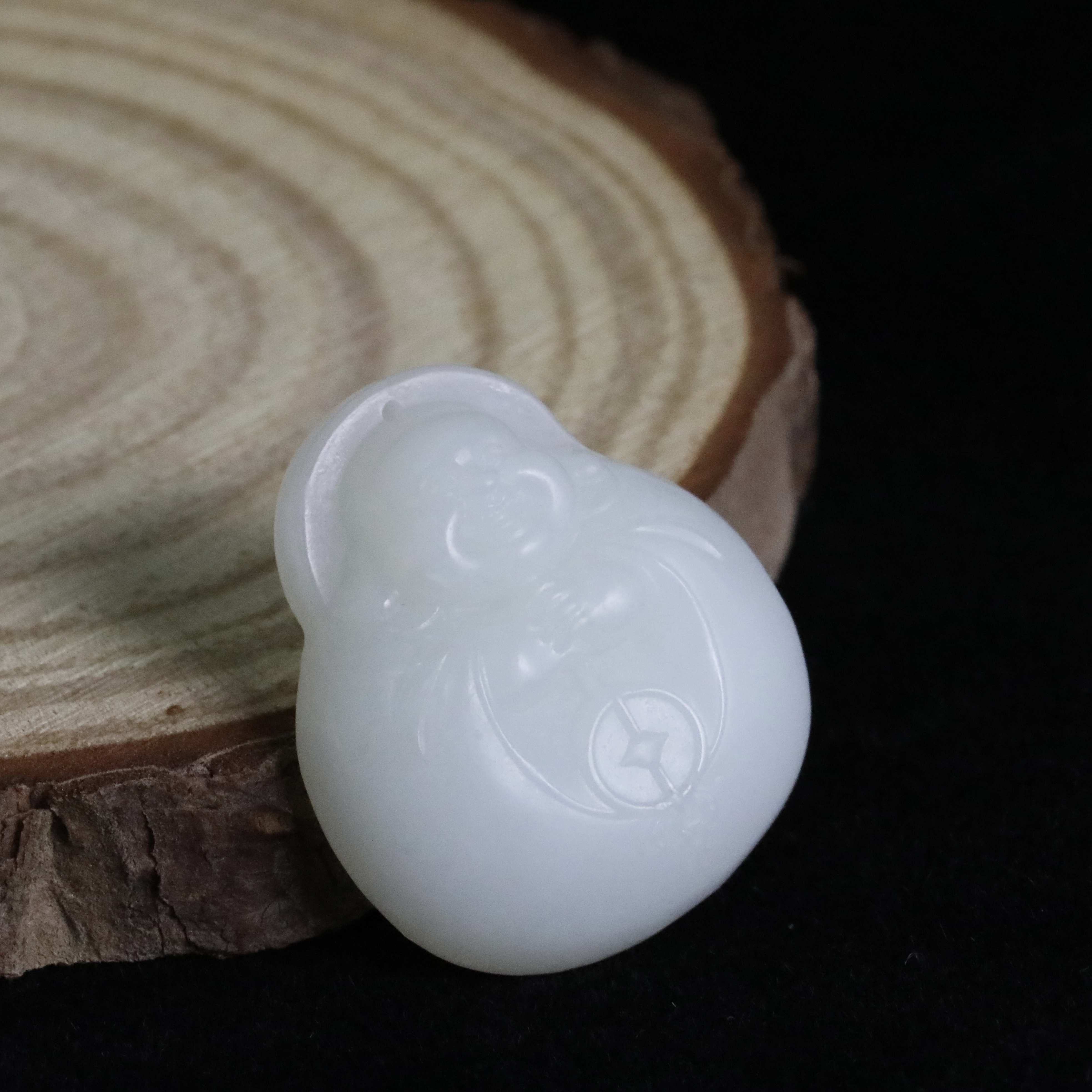 正宗正版天然上等和田玉羊脂白玉抱抱佛吊坠挂坠颈饰大号