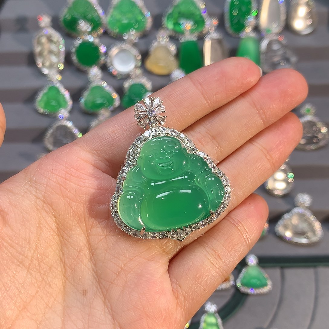 玛瑙/玉髓颈饰银S925镶嵌广****子